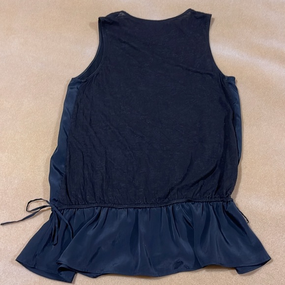 JUICY COUTURE DRESSY SLEEVELESS BLACK SATIN BEADED TOP WITH KNIT BACK SIZE XS - Picture 2 of 8